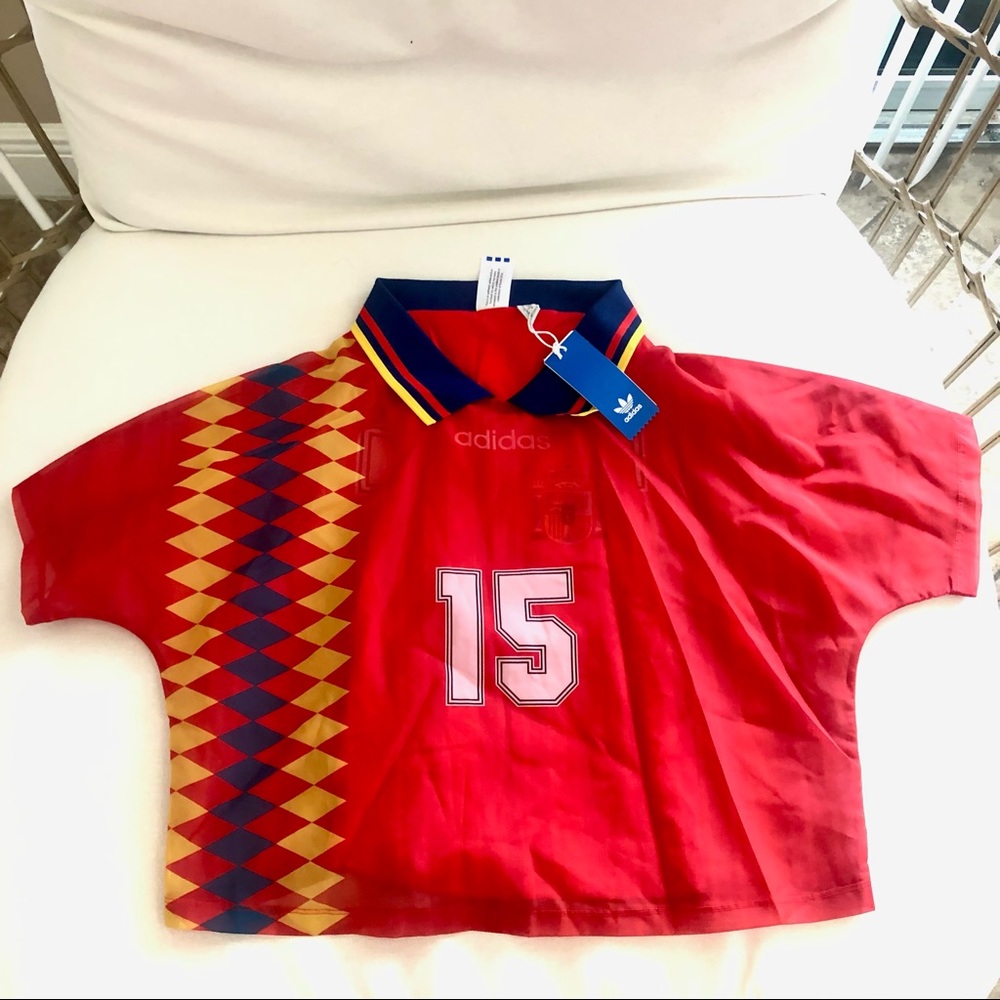 NWT Adidas Originals World Cup Women's Spain Layer Tee CY0681 - Picture 4 of 6